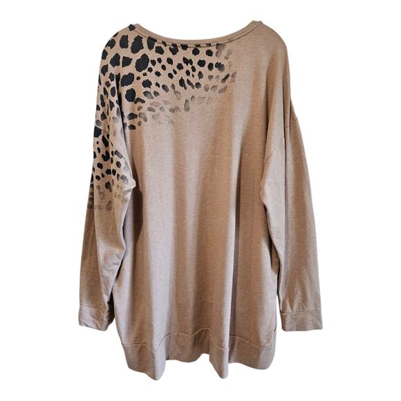 CHICO'S Zenergy 4 Women 20 22 Tunic Top Cheetah Leopard Brown Long Sleeve 50" - Picture 7 of 8